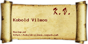 Kobold Vilmos névjegykártya